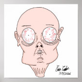 Funny scared cartoon face poster (Vorne)