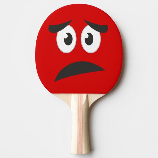 Funny Scared Face Novelty Tischtennis Schläger (Vorderseite)