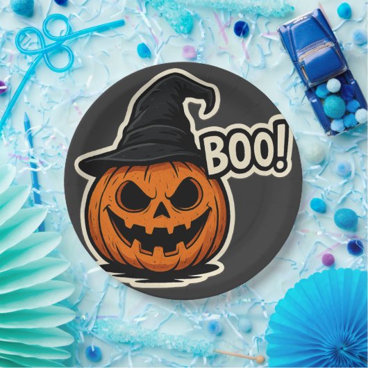 Funny & Scary Halloween Sticker Pappteller (Party)