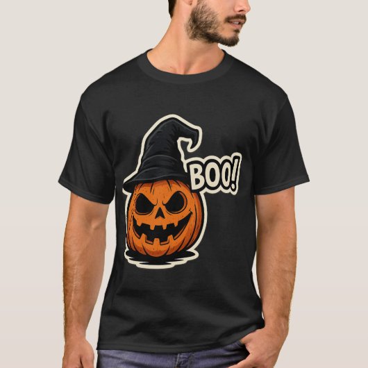 Funny & Scary Halloween Sticker T-Shirt (Vorderseite)