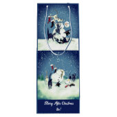 Funny Scenes from Cat Christmas Party Geschenktüte Für Weinflaschen (Rückseite)