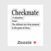 Funny Schach Checkmate Definition Schach Lover Aufkleber (Blatt)