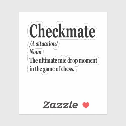 Funny Schach Checkmate Definition Schach Lover Aufkleber (Blatt)