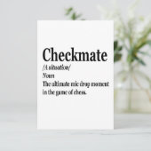 Funny Schach Checkmate Definition Schach Lover Dankeskarte (Stehend Vorderseite)
