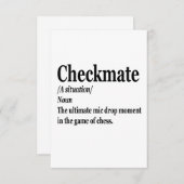 Funny Schach Checkmate Definition Schach Lover Dankeskarte (Vorne/Hinten)