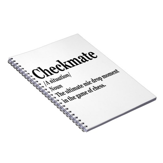 Funny Schach Checkmate Definition Schach Lover Notizblock (Rechte Seite)