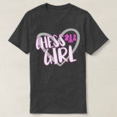 Funny Schach Girl Heart Schach Player T-Shirt (Design vorne)