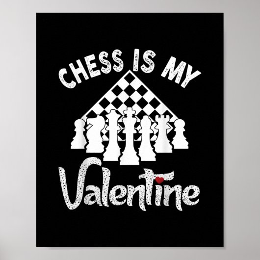 Funny Schach ist mein Valentine Coach Spieler Fan Poster (Vorne)