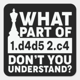 Funny Schach Move Black and White Quadratischer Aufkleber