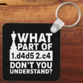 Funny Schach Move Black and White Schlüsselanhänger (Rückseite)