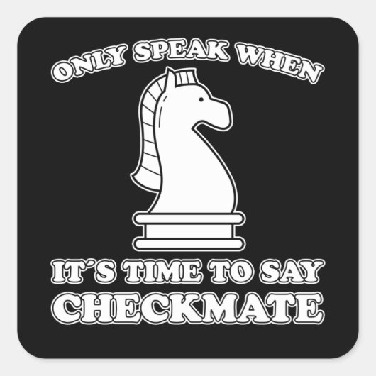 Funny Schach Piece Schach Spieler Spaß Schach Spie Quadratischer Aufkleber (Vorderseite)