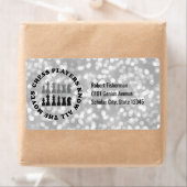 Funny Schach Players | Personalisiert Silver Bokeh (Insitu)