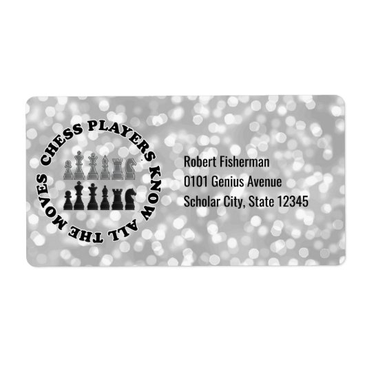 Funny Schach Players | Personalisiert Silver Bokeh (Vorne)