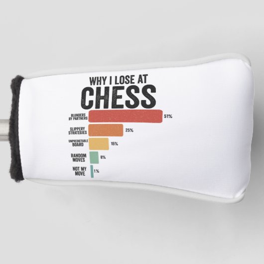 Funny Schach Sport Warum ich beim Schachspiel Retr Golf Headcover (Vorderseite)