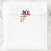 Funny Schach Sport Warum ich beim Schachspiel Retr Quadratischer Aufkleber (Tasche)