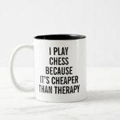 Funny Schach Therapie Zweifarbige Tasse (Links)