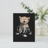 Funny Schach und Cat Lover Schachbrett Postkarte (Stehend Vorderseite)