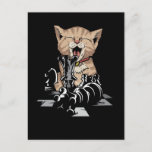 Funny Schach und Cat Lover Schachbrett Postkarte<br><div class="desc">Funny Schach und Cat Lover Schachbrett. SchachOutfits und Schachfiguren.</div>