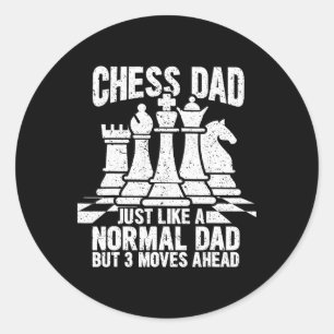 Funny Schach Vater Schach liebt Stücke Federn Runder Aufkleber