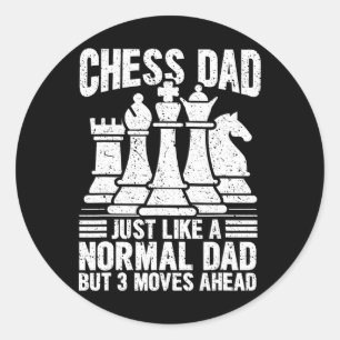 Funny Schach Vater Schach liebt Stücke Federn Runder Aufkleber
