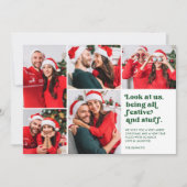 Funny Schau uns 5 Foto Collage Weihnachten | Grün (Vorderseite)