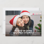 Funny Schau uns Weihnachten Volles Foto an | Grün (Vorderseite)