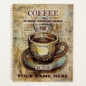 Funny Schauspieler Personalisiert Name Kaffee Vint Planer (Vorderseite)