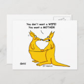 Funny Scheidung Ankündigung Kangaroo Cartoon (Vorne/Hinten)