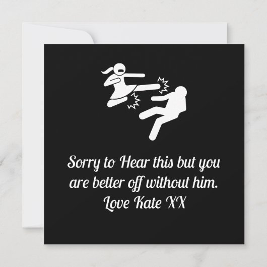 Funny Scheidung Beileid Geschenke Karte (Rückseite)