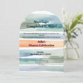 Funny Scheidung Freiheit jubelt nach Neuanfang Einladung (Stehend Vorderseite)