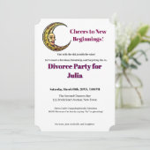 Funny Scheidung Freiheit jubelt nach Neuanfang Einladung (Stehend Vorderseite)