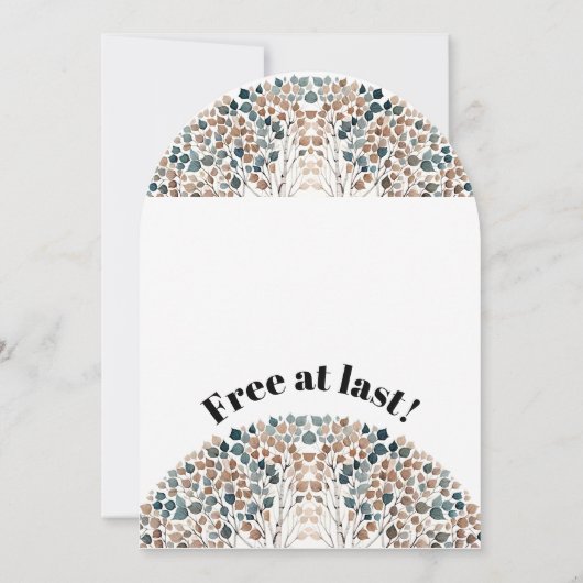 Funny Scheidung Freiheit jubelt nach Neuanfang Einladung (Rückseite)