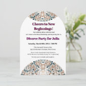 Funny Scheidung Freiheit jubelt nach Neuanfang Einladung (Stehend Vorderseite)