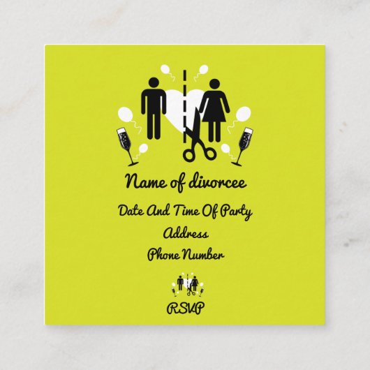 Funny Scheidung Party Einladungen (Rückseite)