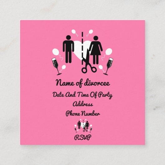 Funny Scheidung Party Einladungen (Rückseite)