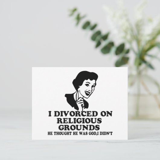 Funny Scheidung Postkarte (Stehend Vorderseite)