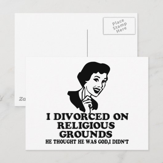 Funny Scheidung Postkarte (Vorne/Hinten)