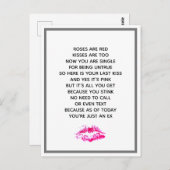 Funny Scheidung Rose sind rotes Gedicht Postkarte (Vorne/Hinten)