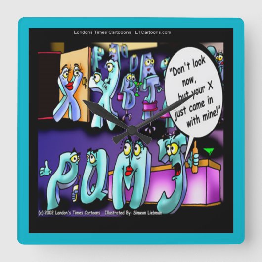 Funny Scheidung Square Wall Clock Quadratische Wanduhr (Vorderseite)
