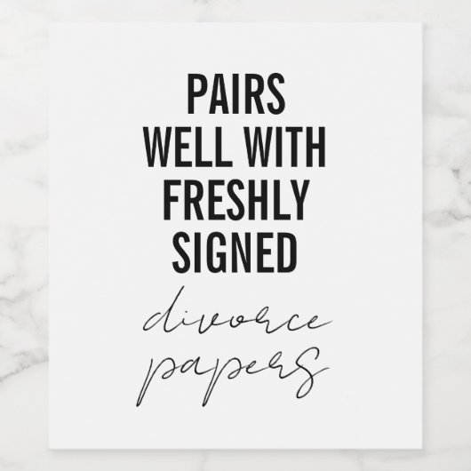 Funny Scheidung Weinetikett (Einzelnes Label)