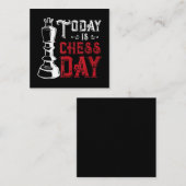 Funny Schess King Casting Design Quadratische Visitenkarte (Vorne/Hinten)