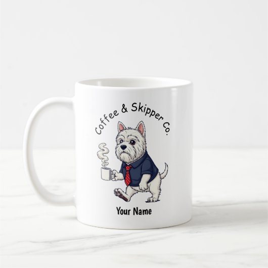 Funny  Schipperke Dog Business Suit Coffee  Kaffeetasse (Links)