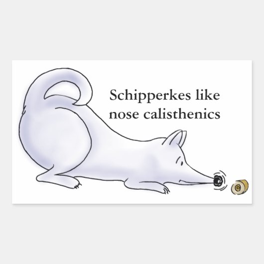Funny Schipperke Dog Cartoon Rechteckiger Aufkleber (Vorderseite)