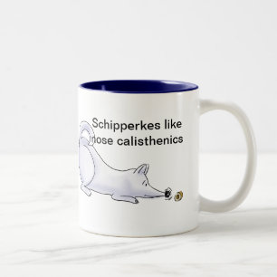 Funny Schipperke Dog Cartoon Zweifarbige Tasse