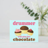 Funny Schlagzeug Drummer Postkarte (Stehend Vorderseite)