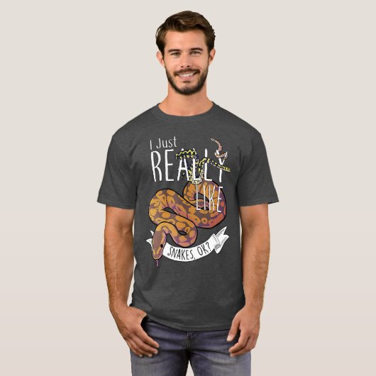 Funny Schlangen mit Ball Python Hognose Schlange T-Shirt (Vorne ganz)