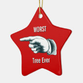 Funny "schlechtestes Baum-Ever" Keramik Ornament (Links)