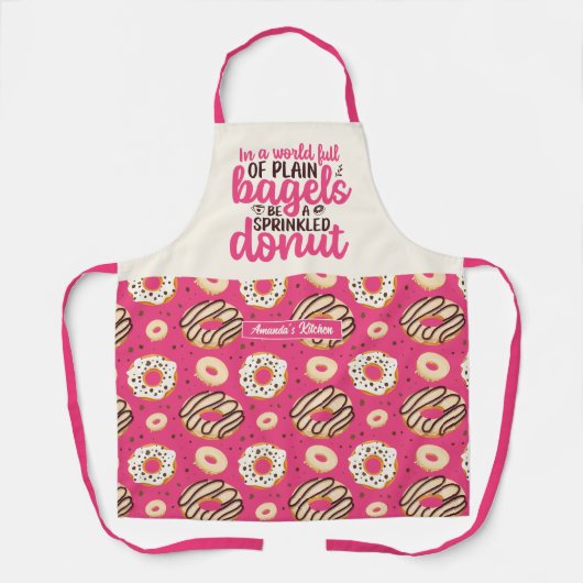 Funny Schlicht Bagels Sprinkled Donut Niedliches M Schürze (Vorderseite)