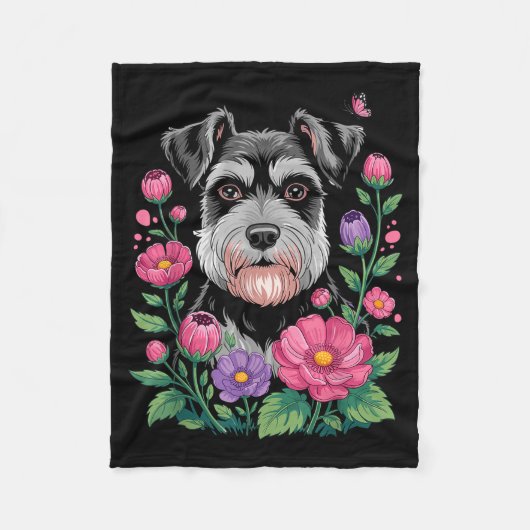 Funny Schnauzer Art For Women Schnauzer Dog Lover Fleecedecke (Vorderseite)