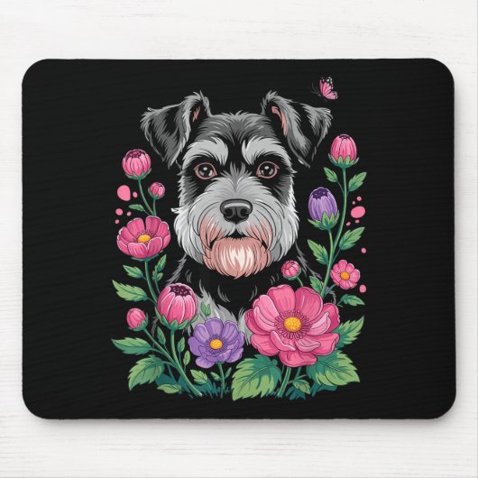 Funny Schnauzer Art For Women Schnauzer Dog Lover Mousepad (Vorne)